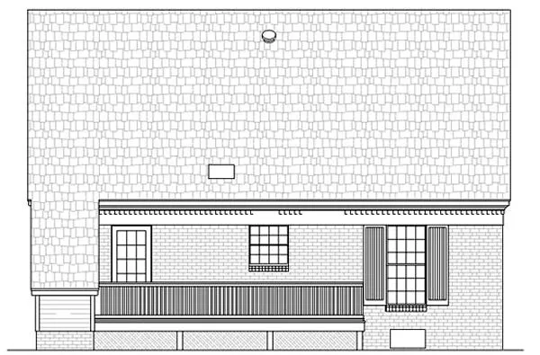 Rear Elevation for House Plan #483001