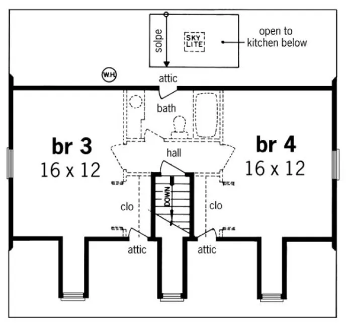 Second Floor Plan for House Plan #483001