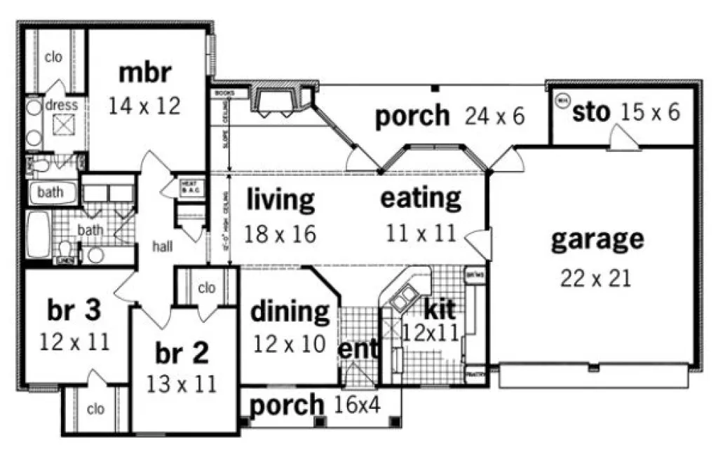 Main Floor Plan for House Plan #482151