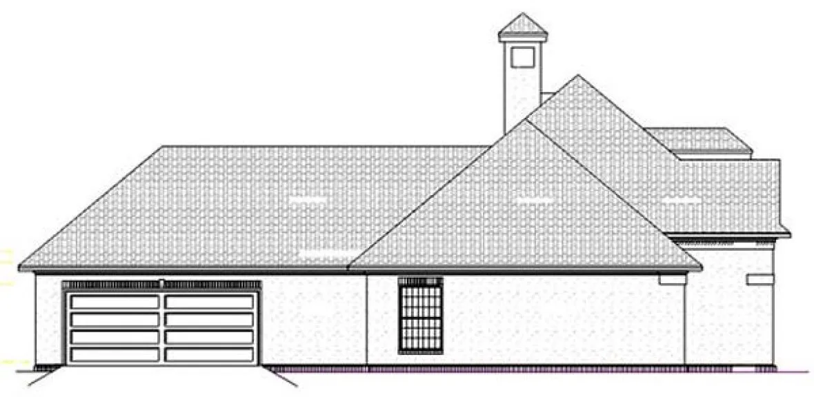 Left Elevation for House Plan #484132