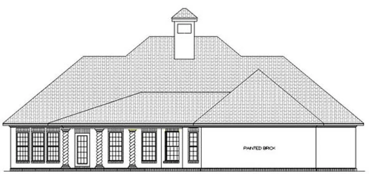 Rear Elevation for House Plan #484132