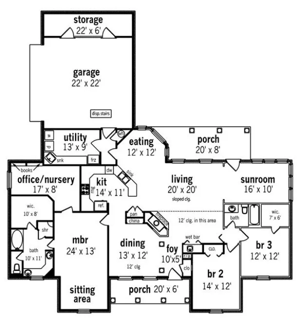 Main Floor Plan for House Plan #484132