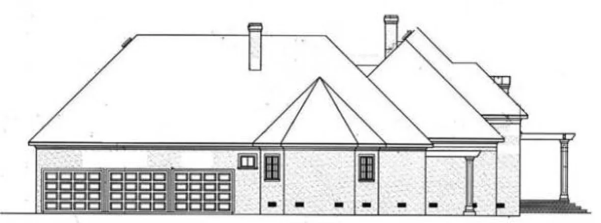 Left Elevation for House Plan #484004