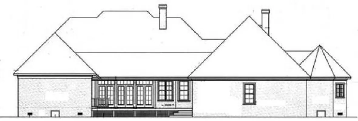 Rear Elevation for House Plan #484004