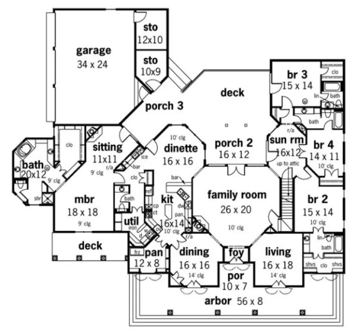 Main Floor Plan for House Plan #484004