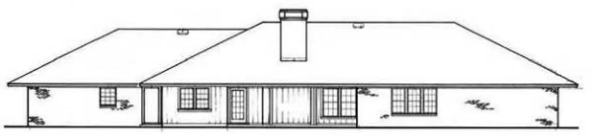 Rear Elevation for House Plan #480072