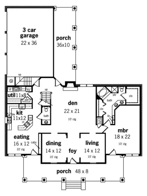Main Floor Plan for House Plan #483033