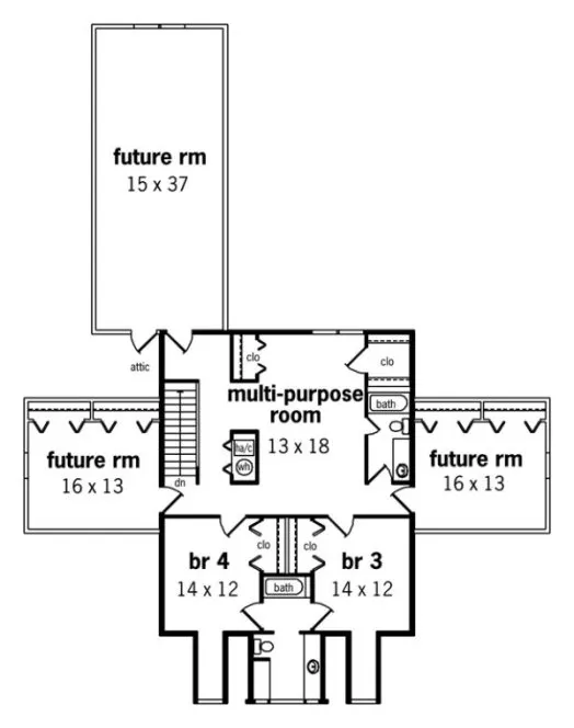 Second Floor Plan for House Plan #483033