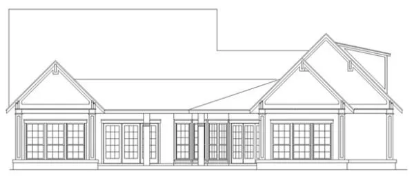 Rear Elevation for House Plan #482082