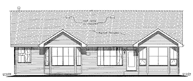 Rear Elevation for House Plan #136544