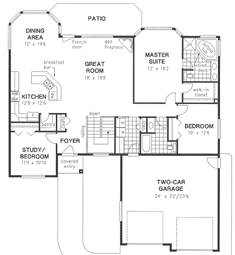 Main Floor Plan for House Plan #136544