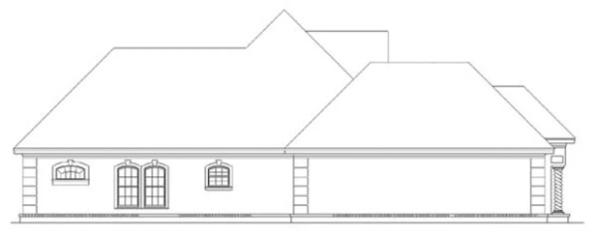 Left Elevation for House Plan #483361