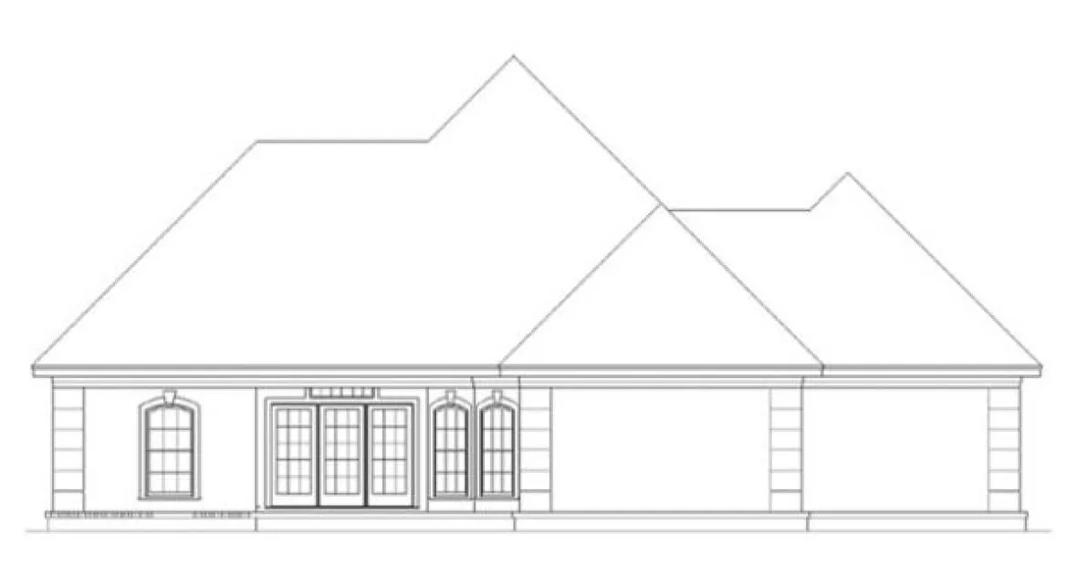 Rear Elevation for House Plan #483361