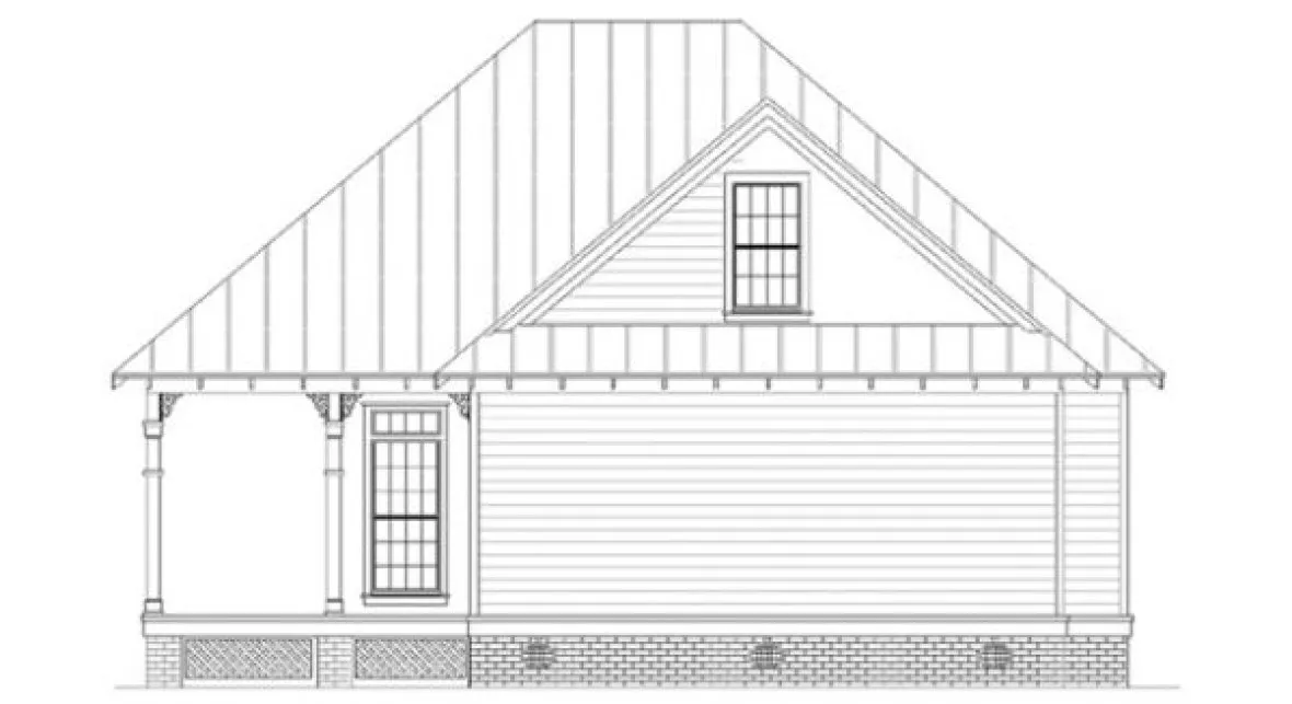 Rear Elevation for House Plan #487341