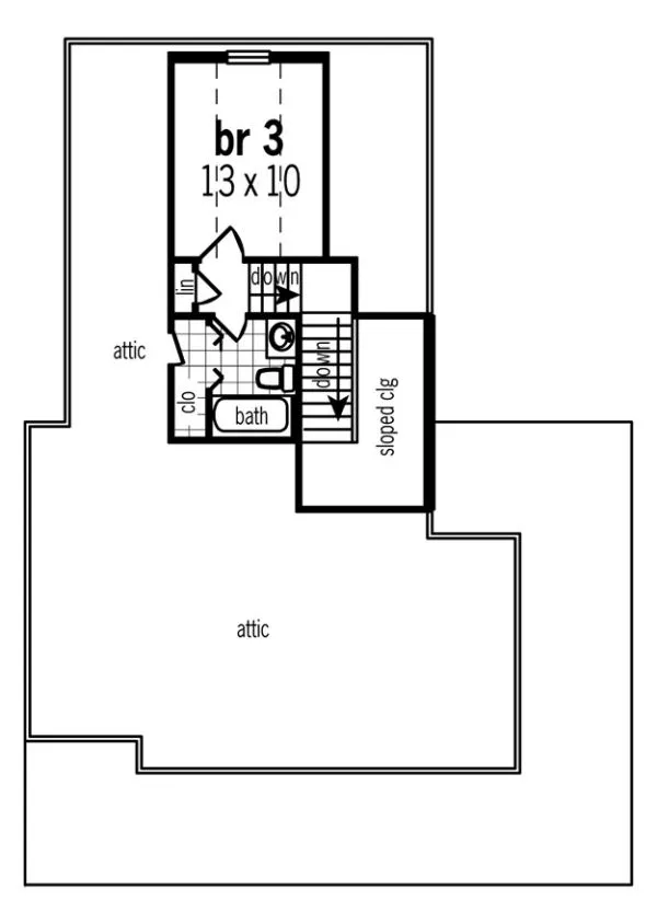 Second Floor Plan for House Plan #487341