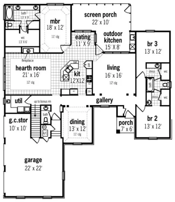 Main Floor Plan for House Plan #483122