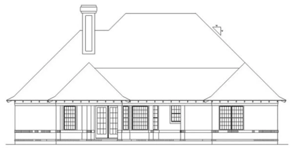 Rear Elevation for House Plan #487112