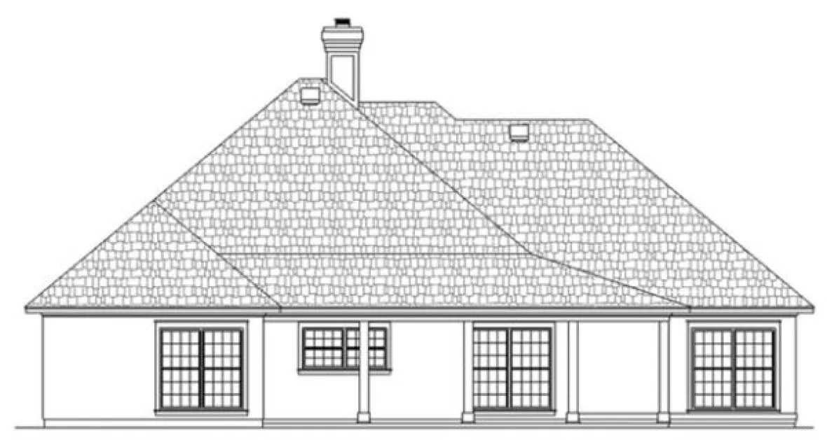 Rear Elevation for House Plan #482271