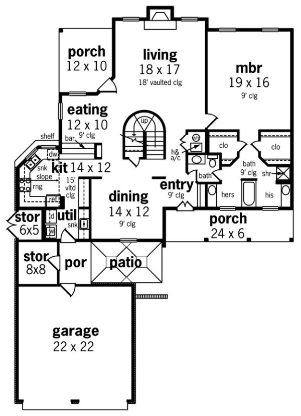 Main Floor Plan for House Plan #483042