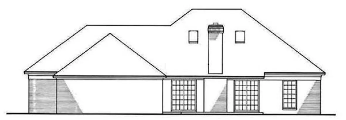 Rear Elevation for House Plan #480381