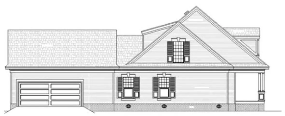 Left Elevation for House Plan #482023