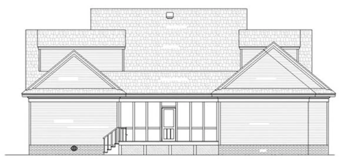 Rear Elevation for House Plan #482023
