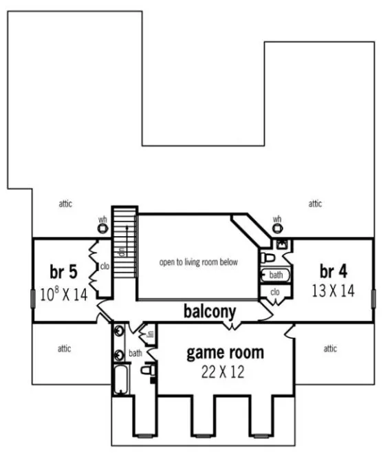 Second Floor Plan for House Plan #482023