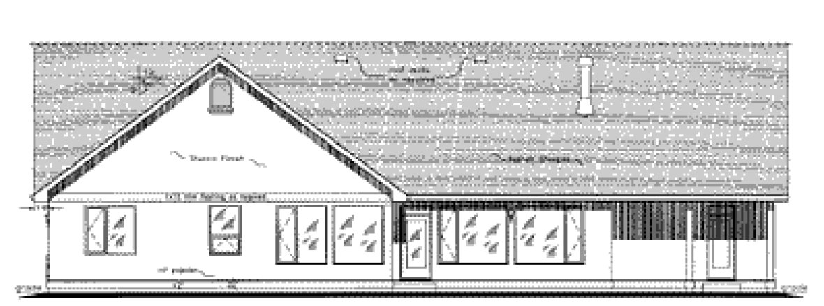 Rear Elevation for House Plan #137544