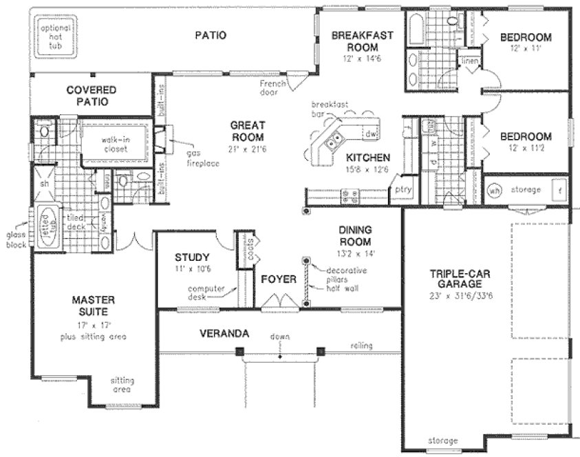 Main Floor Plan for House Plan #137544