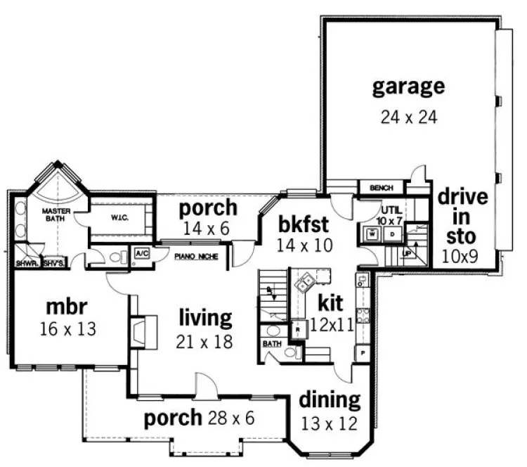Main Floor Plan for House Plan #489022