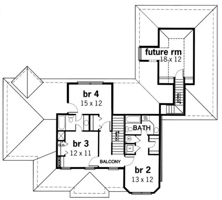 Second Floor Plan for House Plan #489022