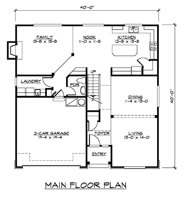 Main Floor Plan for House Plan #332590