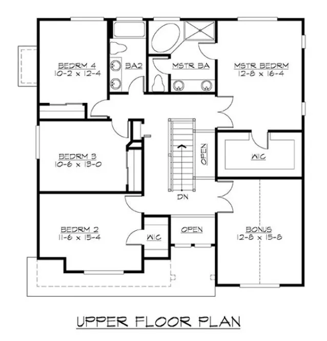 Second Floor Plan for House Plan #332590