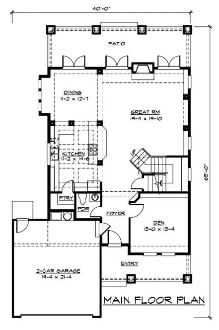 Main Floor Plan for House Plan #337732