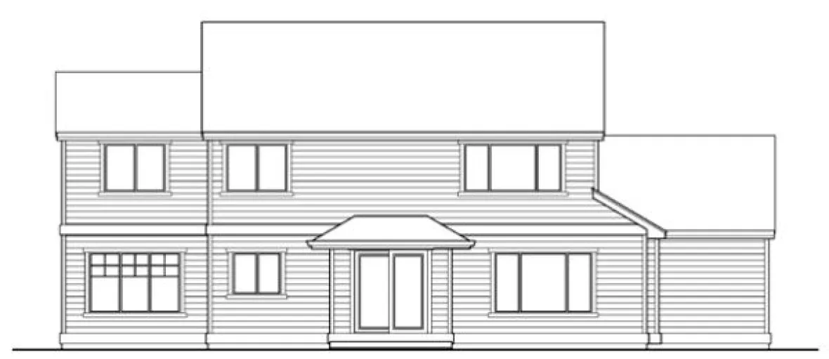Rear Elevation for House Plan #330312