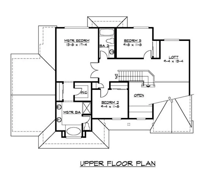 Second Floor Plan for House Plan #330312