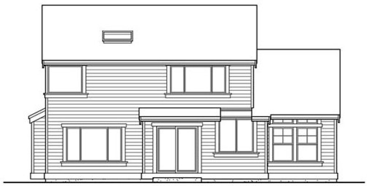 Rear Elevation for House Plan #335112