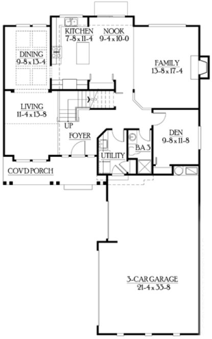 Main Floor Plan for House Plan #335112