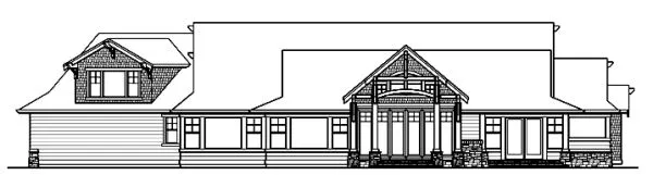 Rear Elevation for House Plan #330873