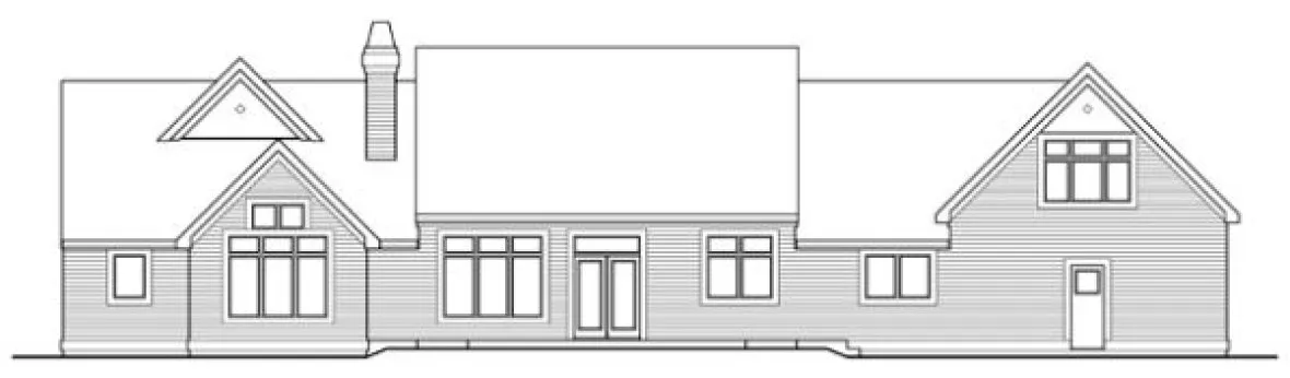Rear Elevation for House Plan #330392
