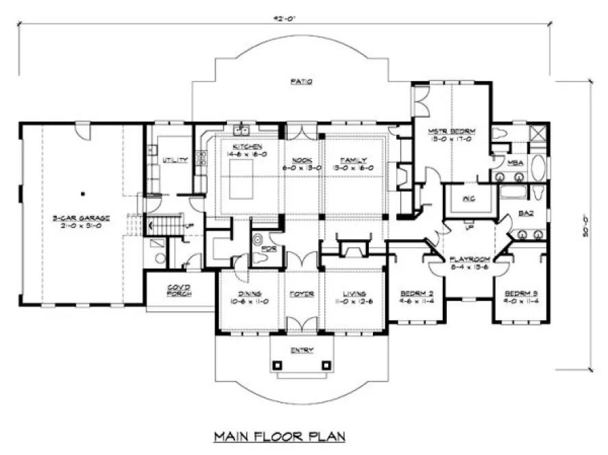 Main Floor Plan for House Plan #330392