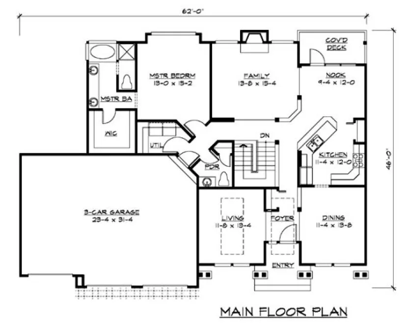Main Floor Plan for House Plan #335162
