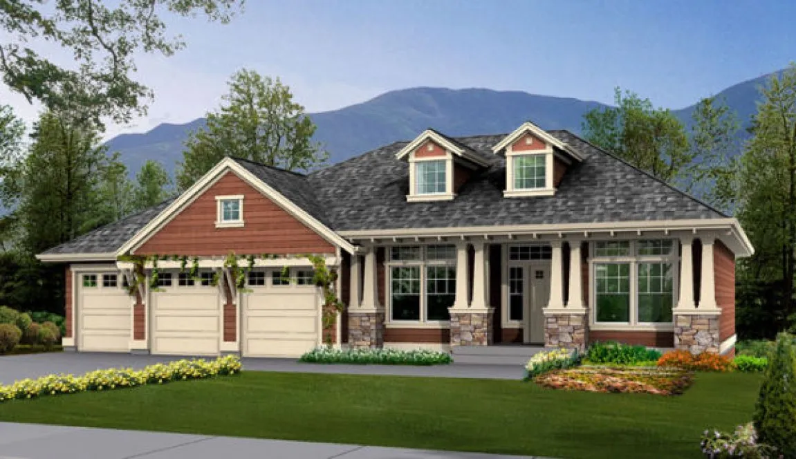 Full Rendering for House Plan #335162