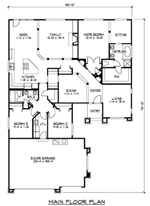 Main Floor Plan for House Plan #335312