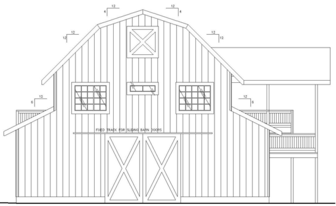 Left Elevation for House Plan #458004