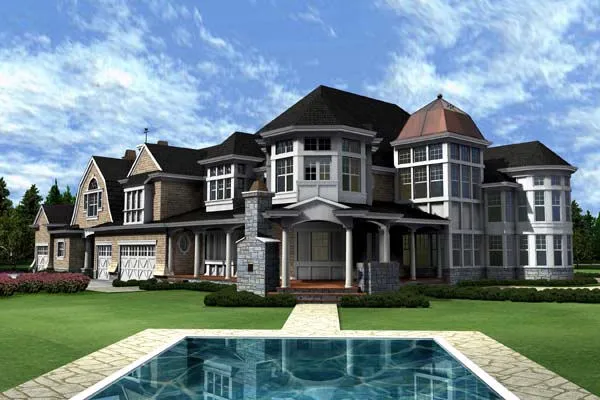 Rear Elevation for House Plan #337550
