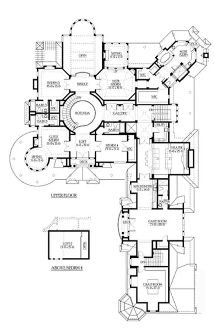Second Floor Plan for House Plan #337550