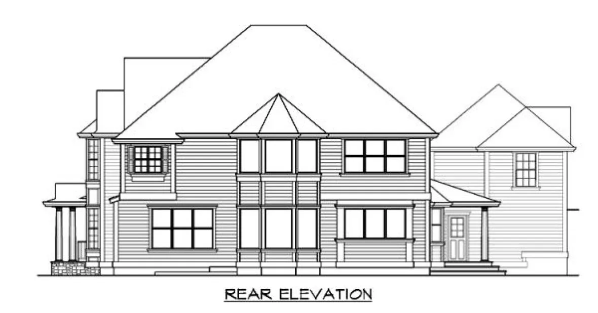 Rear Elevation for House Plan #335294