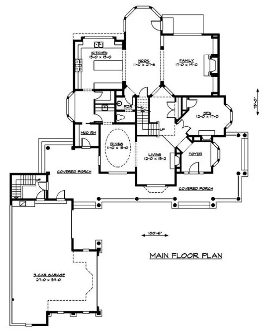 Main Floor Plan for House Plan #335294