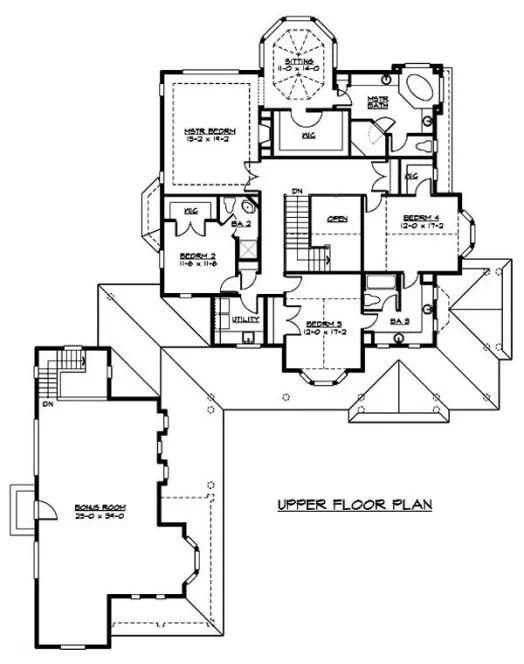 Second Floor Plan for House Plan #335294